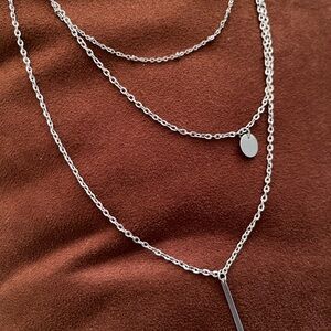 Amazon Silver Multi-Layer Necklace